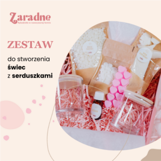 Zestaw DIY do stworzenia 2 ŚWIEC z serduszkami